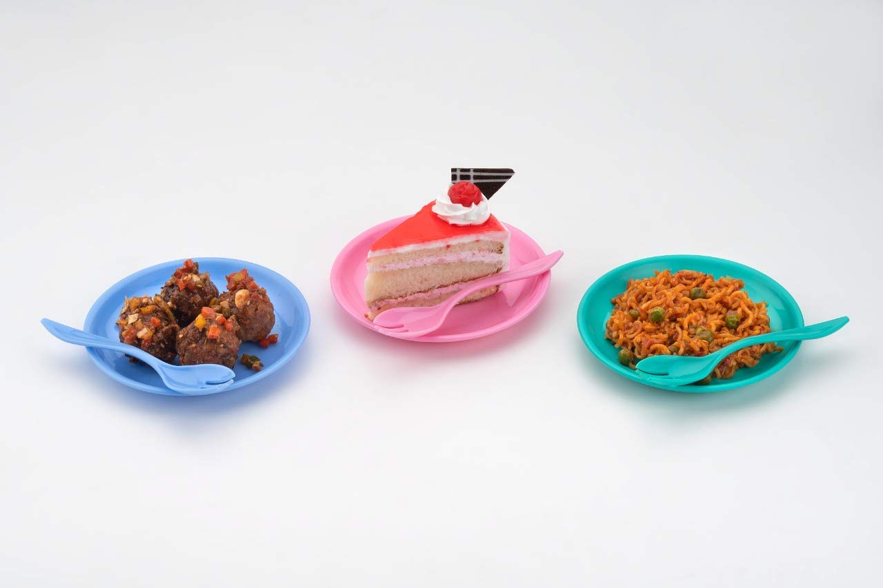 2184 Multipurpose Snack Set 3 pcs - Spoon, Bowl and Dish DeoDap