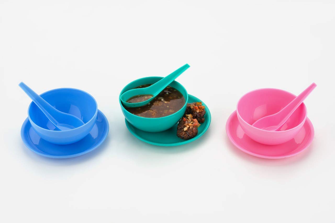 2184 Multipurpose Snack Set 3 pcs - Spoon, Bowl and Dish DeoDap