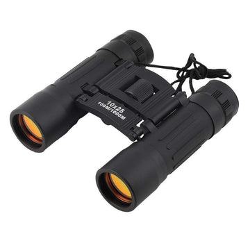 Compact Binoculars, Small Folding Binoculars, Easy Focus for Kids Adults Bird Watching Travel Hunting Concerts Sports, Waterproof Telescope with Strap Bag (10x25)