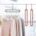 1553 Anti-Skid Plastic 9-Holes Magic Wardrobe Folding Hangers DeoDap