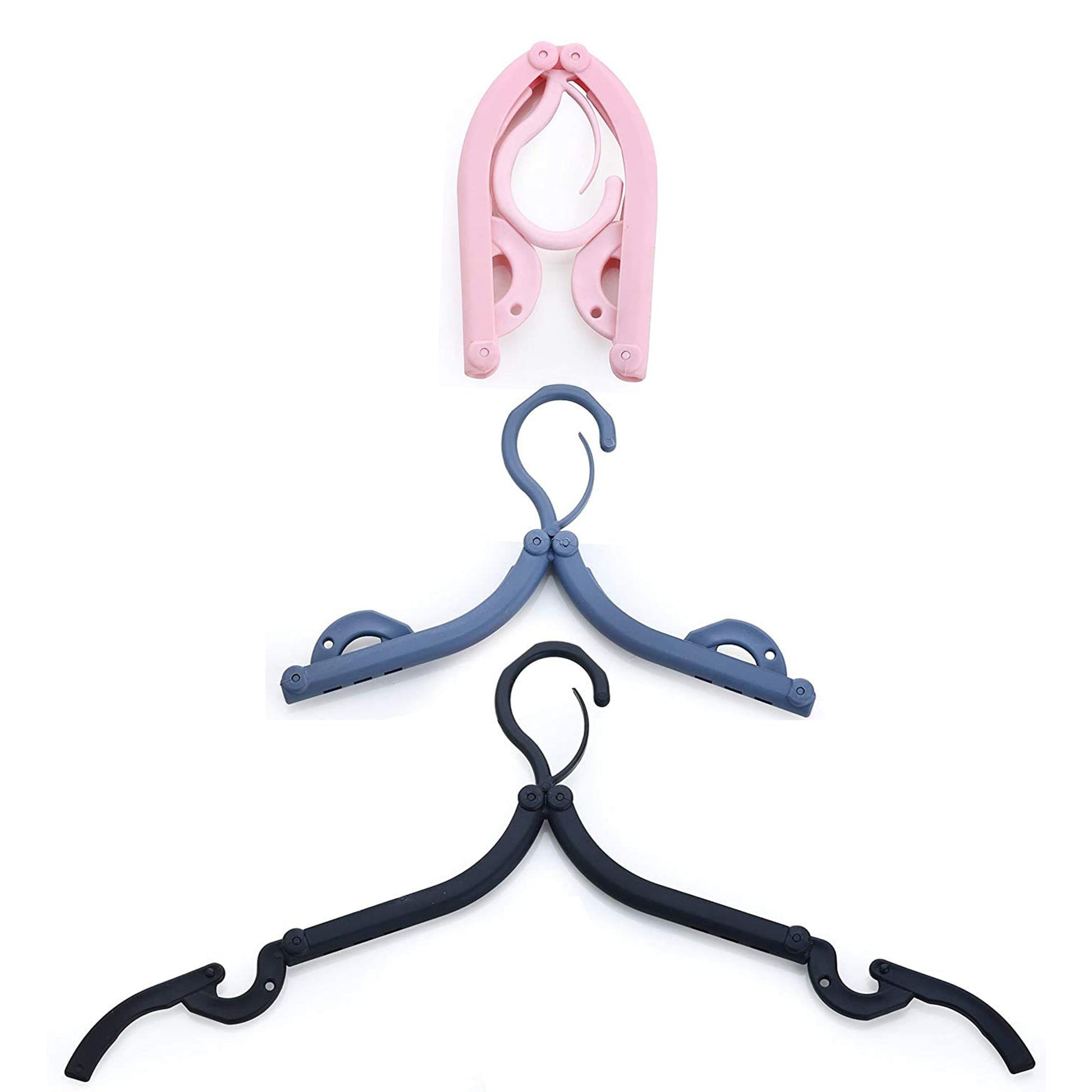 1432 Portable & Foldable Multicolor Plastic Hangers (1pc) DeoDap