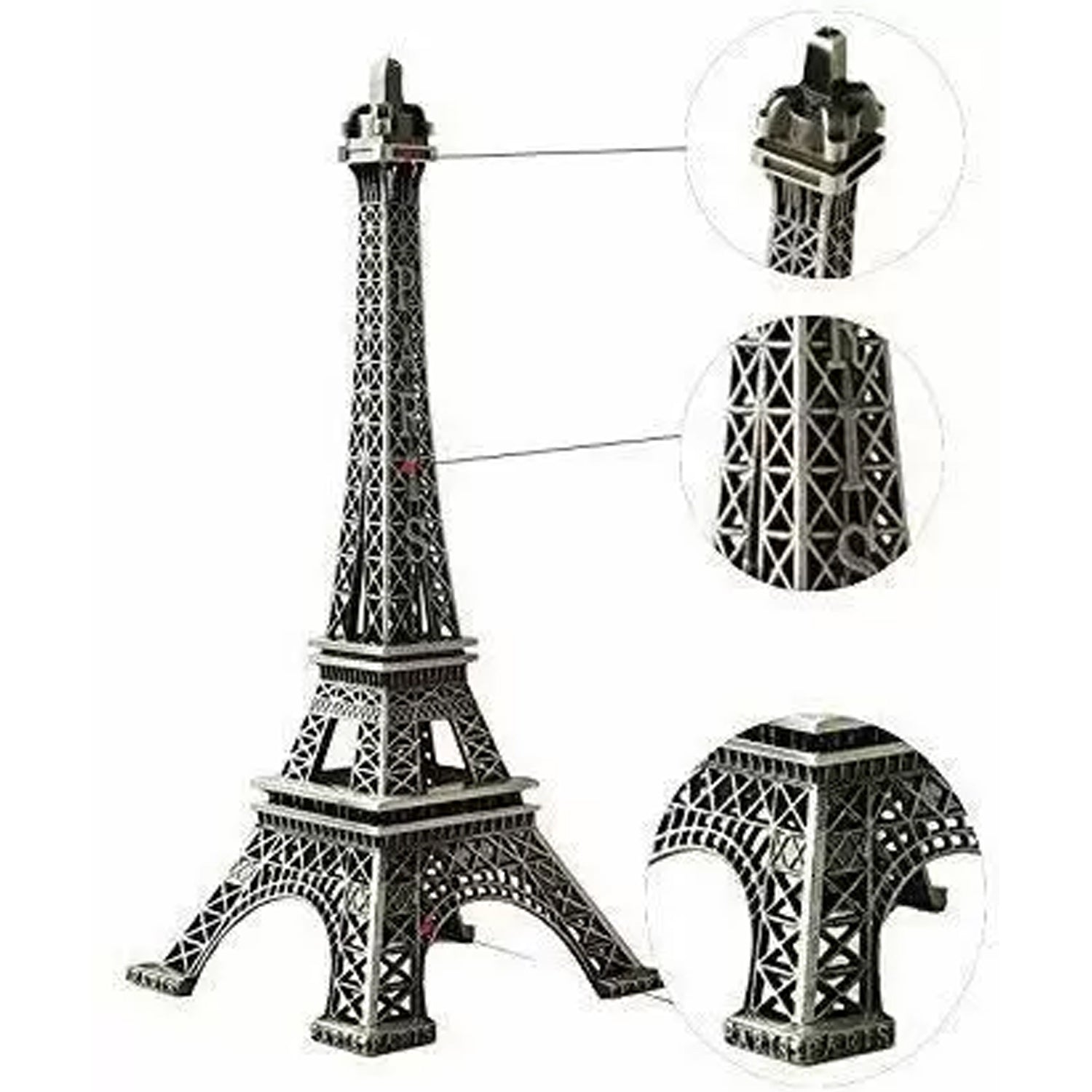 4733 Antique Finish 3D Metal Paris Eiffel Tower Metal Craft Famous Landmark Building Metal Statue, Cabinet, Office, Gifts Decorative Showpiece. DeoDap