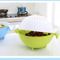 0728 Multifunctional Washing Fruits & Vegetables Basket Strainer and Detachable Drain Basket Bowl DeoDap