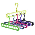 1553 Anti-Skid Plastic 9-Holes Magic Wardrobe Folding Hangers DeoDap