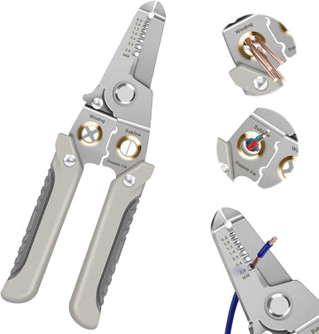 Aara Internationals 6 In 1 Multifunction Electrician Wire Plier Tool || Electrical Wire Strippers Wire Splitting Pliers|| Stainless Steel Electrical Stripping Tool || Cable Stripping Cutting and Crimping