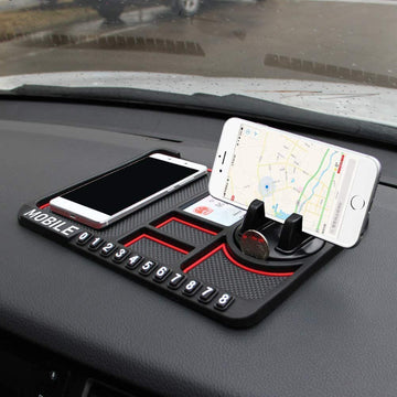 Aara Internationals Car Accessories Anti-Slip Car Dashboard Mat & Mobile Phone Holder Mount - Universal Non Slip Sticky Rubber Pad for Smartphone, GPS Navigation, God Idols, Toys, Coins