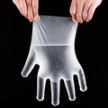 0670 Plastic Transparent Disposable Clear Gloves (White) (100Pc) DeoDap