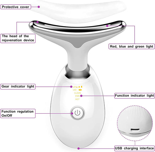 Aara Internationals Neck Face Firming Wrinkle Removal Tool Double Chin Reducer Vibration Massager Skin Rejuvenation Beauty Device for Face and Neck - Face & Neck Lifting Device Chin Lifting Device, Skin Groomer