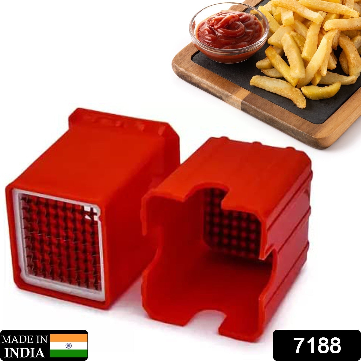 7188  French Fries Potato Chips Strip Cutting Cutter Machine | French Fries Machine | French Fries Cutter for Kitchen | Potato Chips Slicer | Potato Chips Cutter. DeoDap