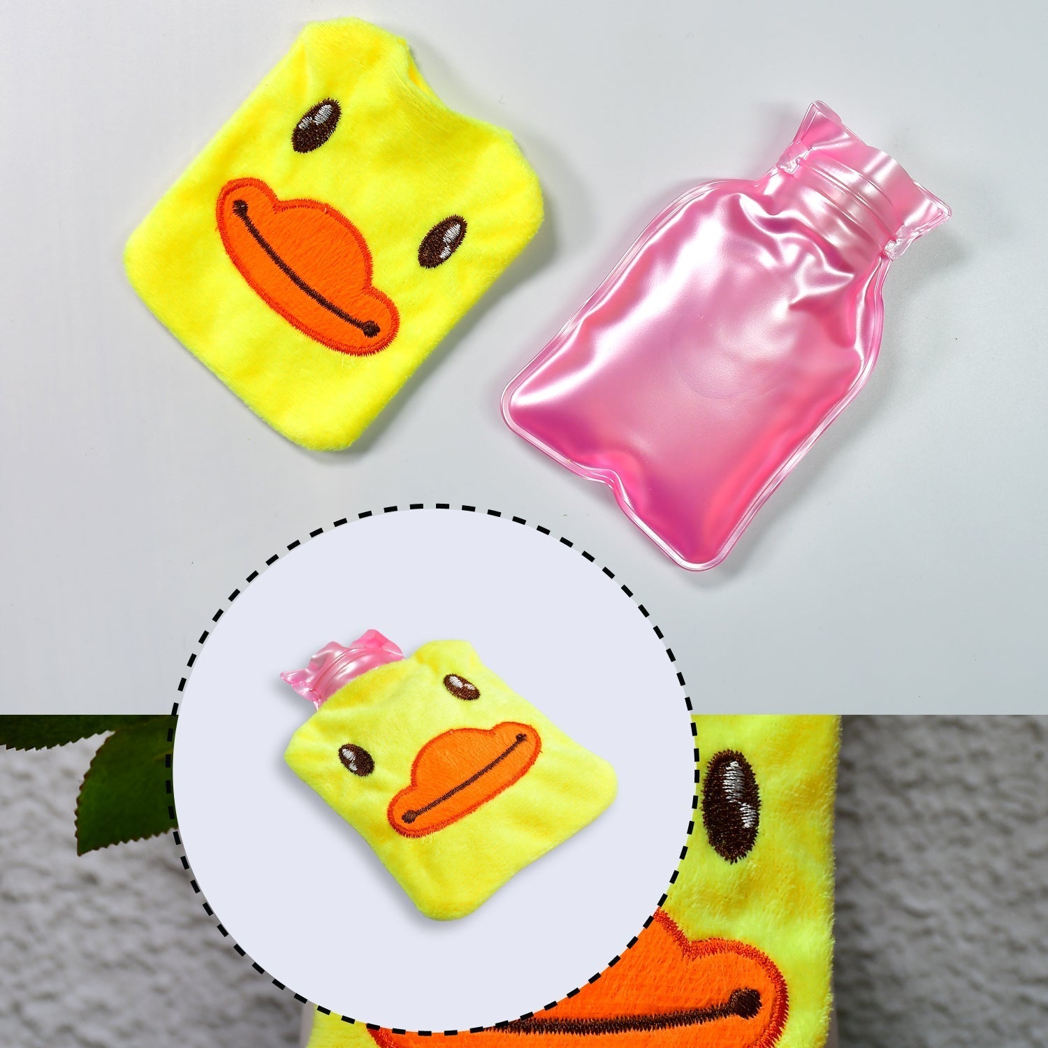 6511 Yellow Duck small Hot Water Bag with Cover for Pain Relief, Neck, Shoulder Pain and Hand, Feet Warmer, Menstrual Cramps. DeoDap