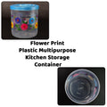 2087  Kitchen Plastic Floral Design Grocery Storage Container/Jar. Set of 3pcs - 800ML, 1600ML, 2400ML DeoDap