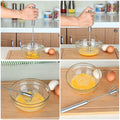 2102 Stainless Steel Hand Pressure Rotary Egg Beater, Manual Whip Cream Whisks Baking Tools. DeoDap