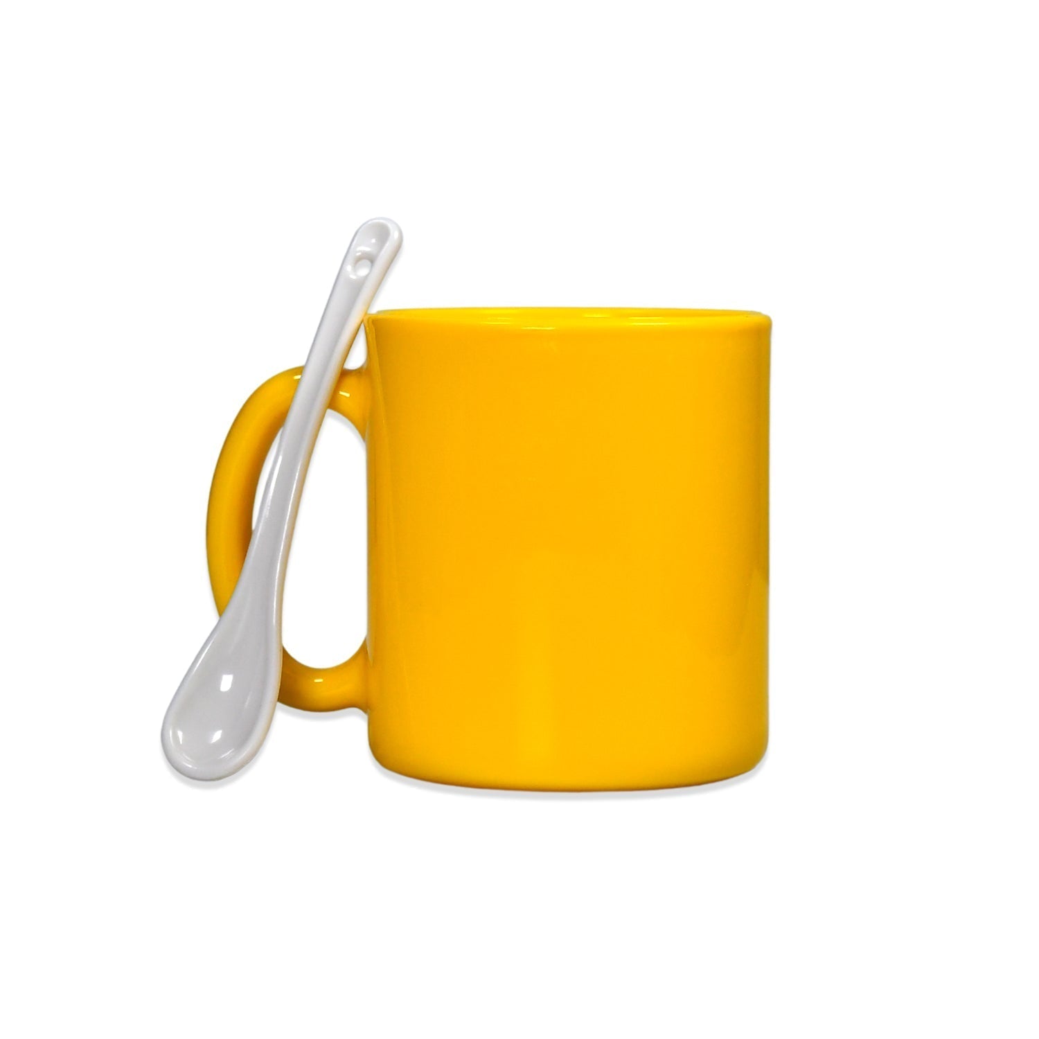 4948 Yellow Coffee Mug With Spoon Ceramic Mugs to Gift your Best Friend Tea Mugs Coffee Mugs Microwave Safe. DeoDap