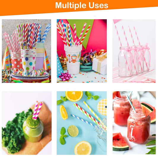 5519 Home Paper Straws Durable & Eco-Friendly Colorful - Drinking Straws & Party Decoration Supplies, Adorable Solid Color Food Grade Paper Straws for Birtay Wedding Baby Shower Celebration (25 Pcs Set)