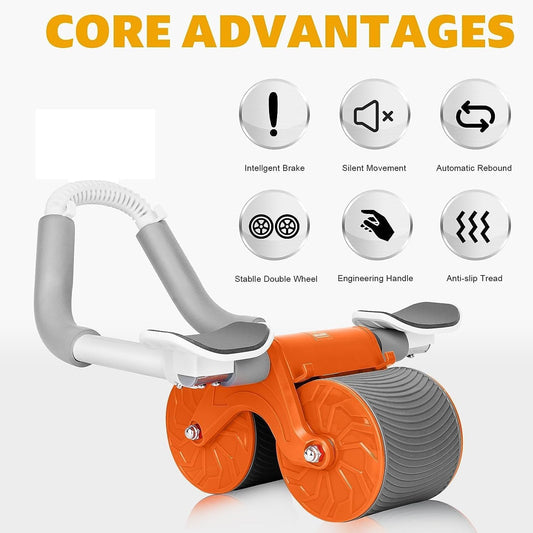 Aara Internationals automatic abdominal rebound wheel Ab Roller Wheel for Abdominal & Core Strength Training, with Knee Pad for Abs Workout, Beginners, and Advanced Abdominal Core Strength Training