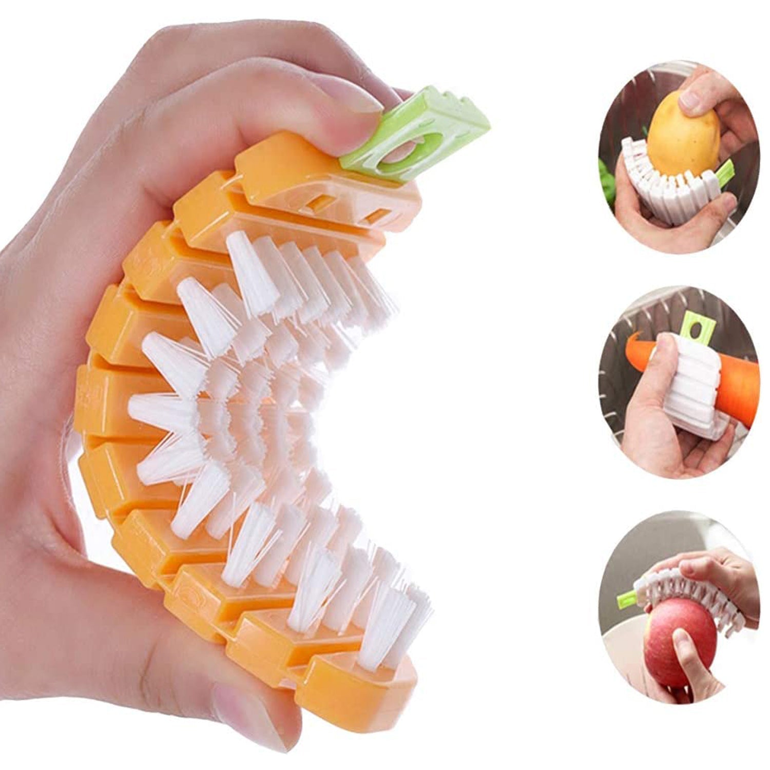 2950 Vegetable Scrubbing Brush, Vegetable Scrubber Non‑Toxic Fruit Brush Carrot Shape Vegetable Brush for Potato for Vegetable DeoDap