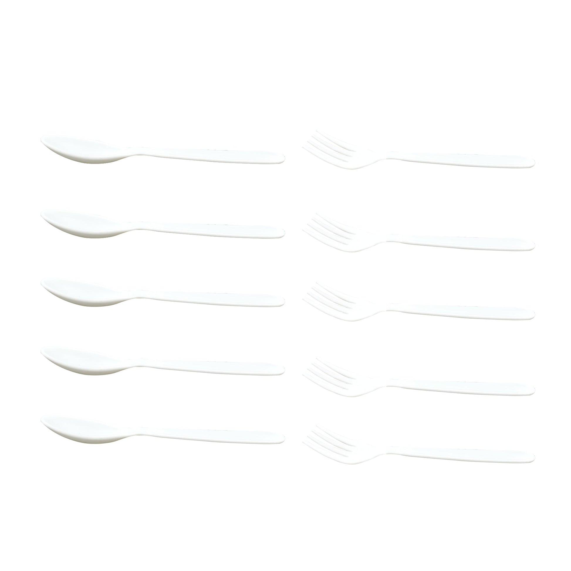 2422 Dinnerware Cutlery Premium Plastic Spoon And Fork Set - 10 pcs DeoDap