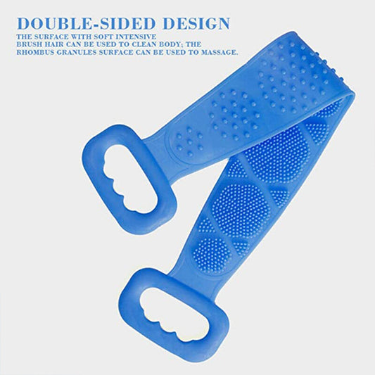 6637 Silicone Body Back Scrubber, Double Side Bathing Brush for Skin Deep Cleaning Massage. DeoDap