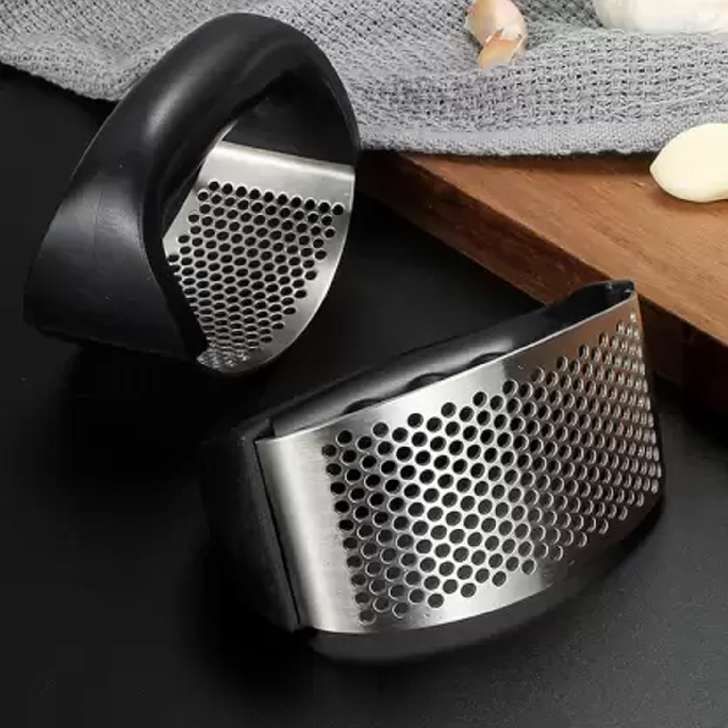 2350 Multipurpose Garlic Presser Squeeze Press Crusher Stainless Steel Kitchen Tools, Quick Handy Ginger Garlic Crusher DeoDap