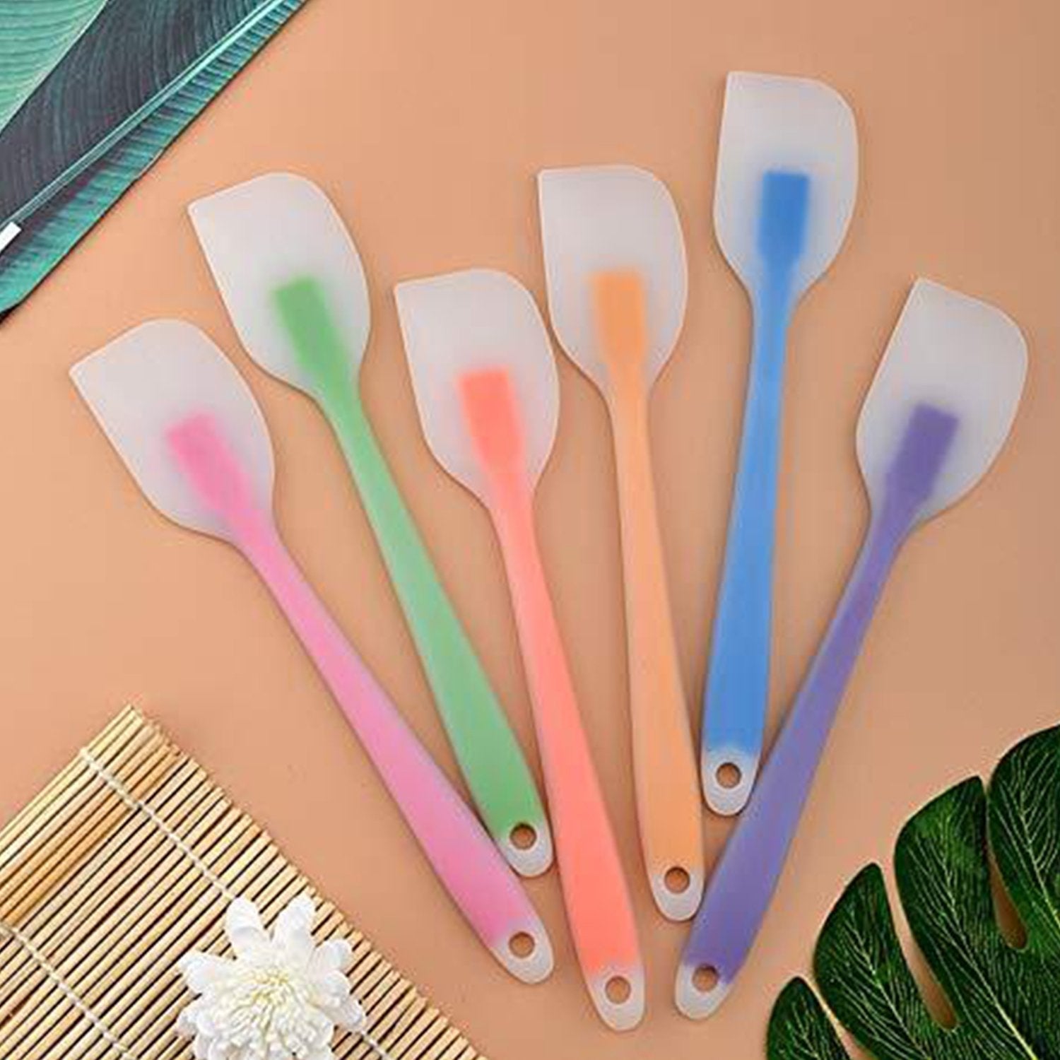 2639 Non-Stick Silicone Spatula Reusable Kitchen for Cooking Multicolor DeoDap