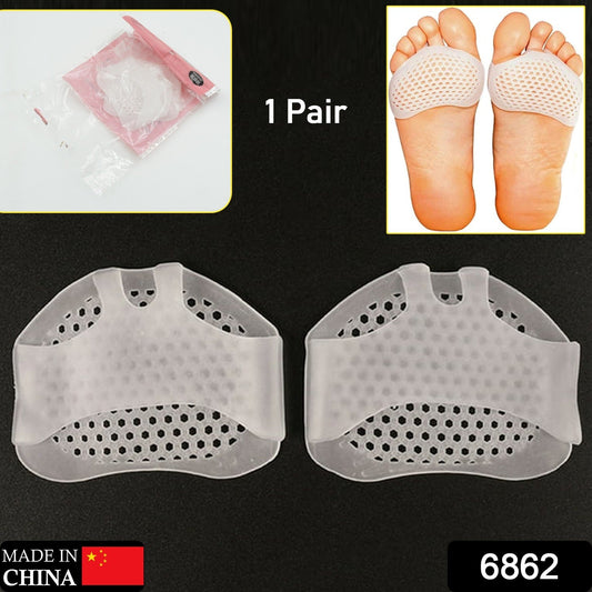 6862 Silicone Front Foot Pad Anti-Slip Insole for Pain Relief, for Forefoot Pain, Calluses, Blisters, Forefoot Cushioning Relief- Men Women (1 Pair)