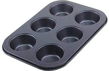 2210 Non-Stick Reusable Cupcake Baking Slot Tray for 6 Muffin Cup DeoDap